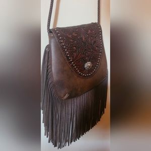 Shyanne women's glitter inlay fringe crossbody